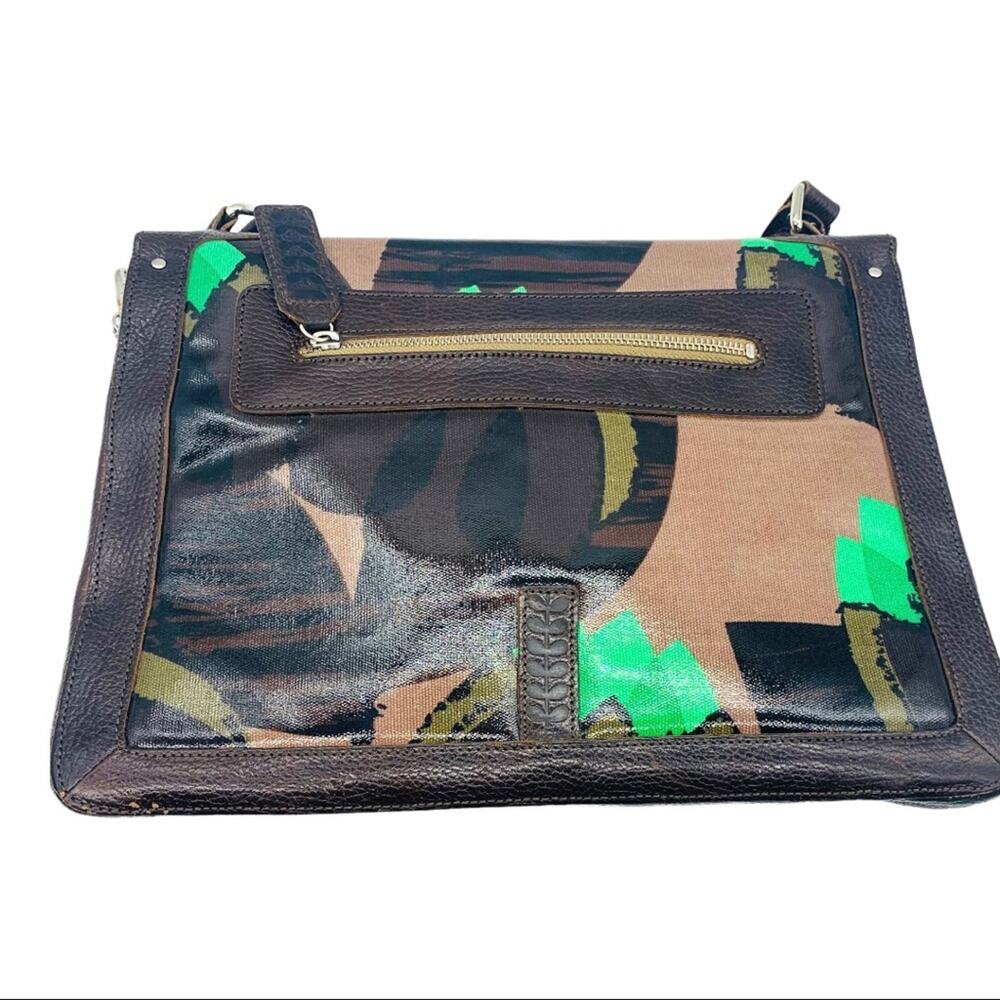 Orla Kiely Brown and Green Satchel - Picture 7 of 15